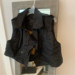 NWOT Banana Republic Black Collared Vest